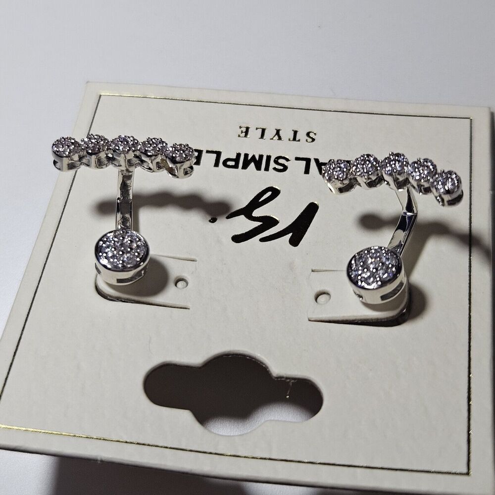 Real Simple Style Convertible Earrings With Rhinestones - Picture 9 of 10